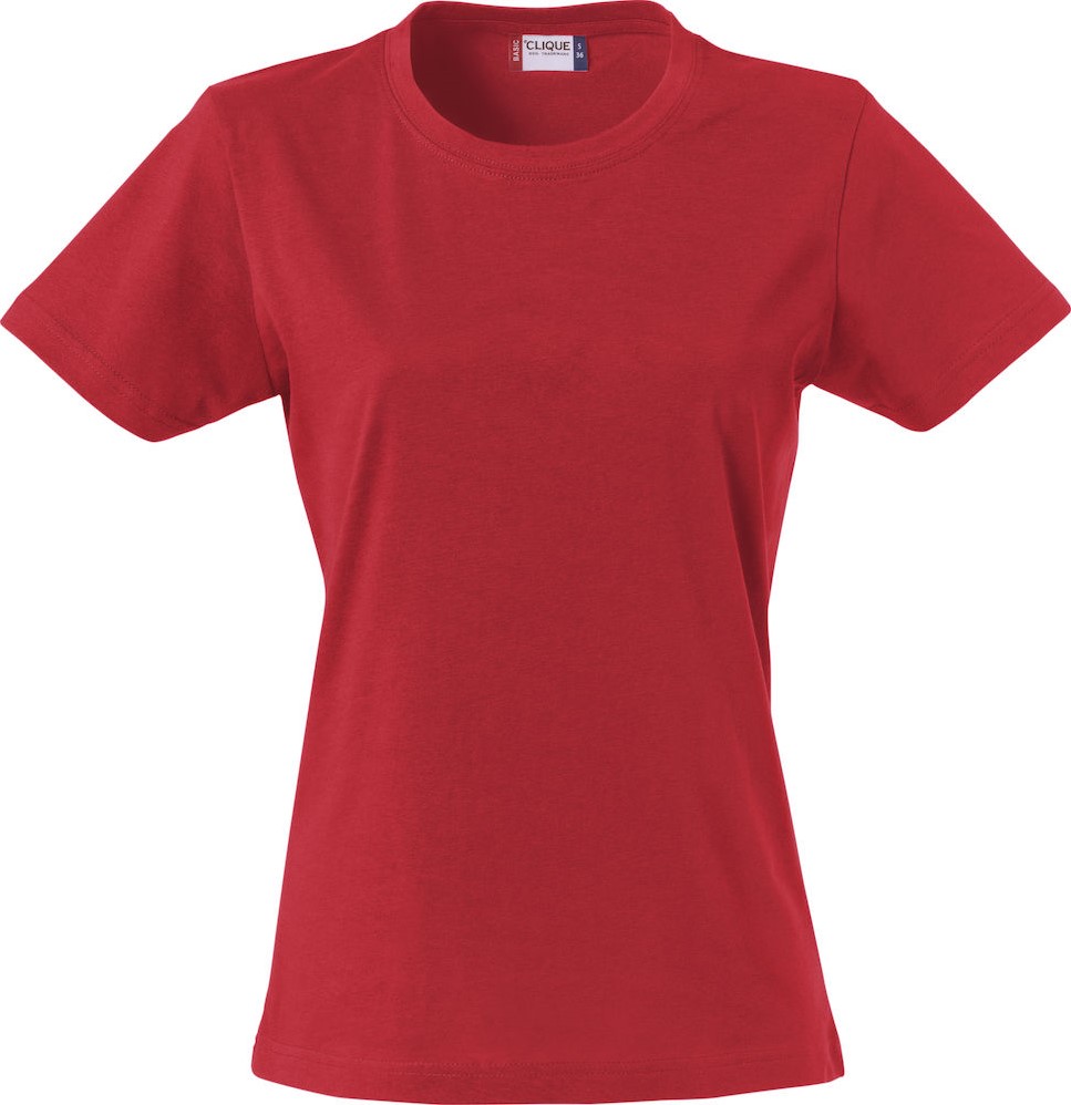 volume kas Keel SALE! Clique 029031 Basic-t Dames T-shirt - Rood - Maat M WorkWear4All