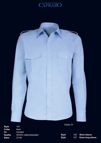 recept thee Riskant SALE! Giovanni Capraro 101-31 Pilot Overhemd Lange Mouwen - Blauw - Maat 48  WorkWear4All