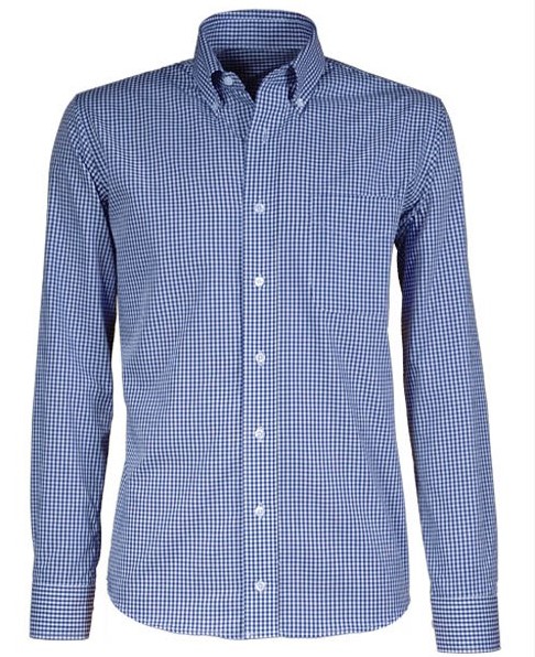 SALE! Giovanni Capraro 50-35 Heren Overhemd - Blauw Geblokt - Korte Mouw Maat WorkWear4All